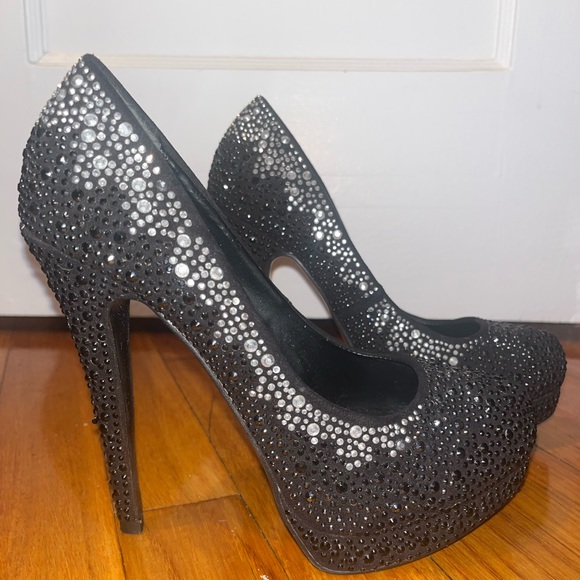 Aldo Black and Silver studded Stilettos - Picture 2 of 2